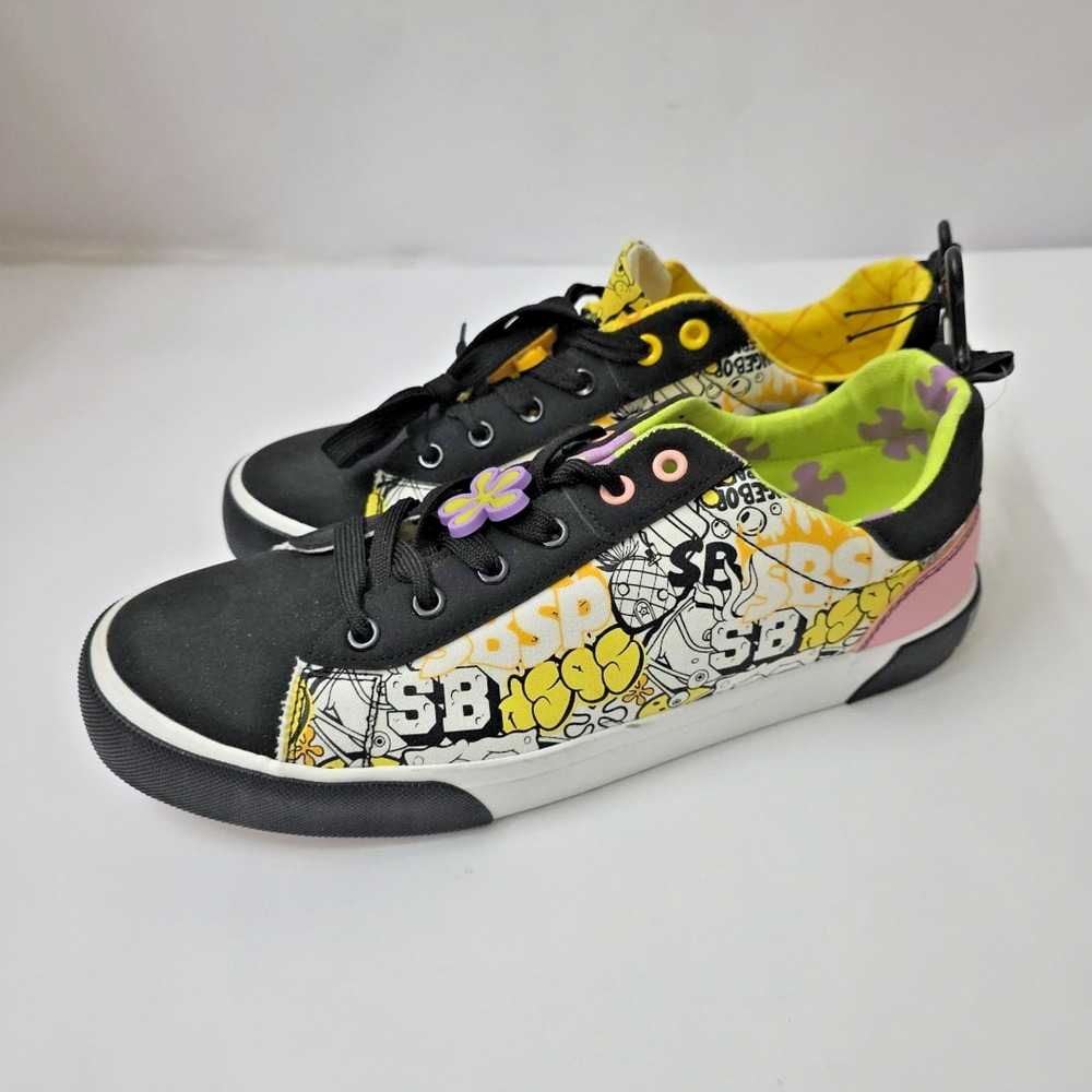 Spongebob Squarepants Size 11 Graphic Sneakers Shoes Low Top Lace Up NWT